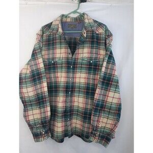 J.L. Powell The Sporting Life Plaid Flannel Shirt Big Mens Size XXL Pearl Snaps